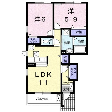 プリムローズＮの間取り