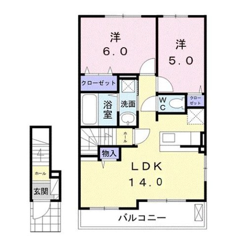 スカイロード　Ｂの間取り