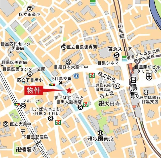 オークプレイス目黒行人坂の地図
