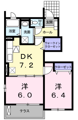 アンジュフランＢの間取り
