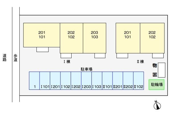 フロンティアⅠの駐車場