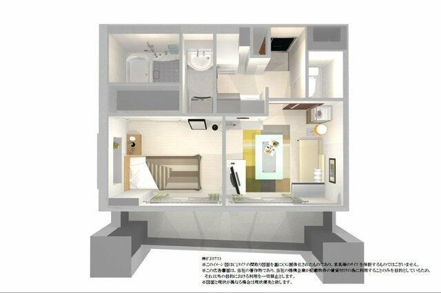 ガーラ・アヴェニュー浅草の外観パース|※家具配置ｲﾒｰｼﾞﾊﾟｰｽ※間取り…