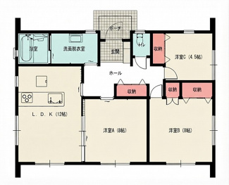 【間取り】 | ☆☆新築分譲　エコタウン久之浜館ノ山F　限定１棟！！平屋建て！！ | 間取り図です！！平屋建て！！