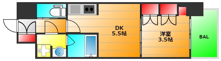 ソルレヴェンテ北堀江Ｑの間取り