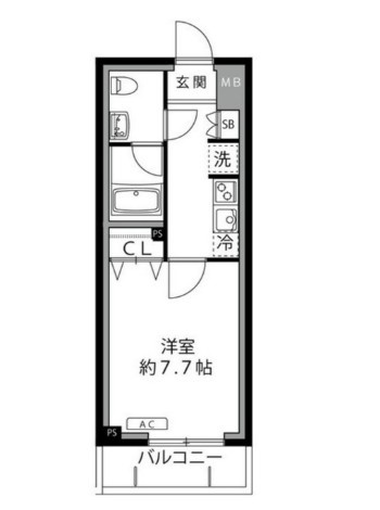 川崎市多摩区生田７丁目の賃貸マンションの間取り