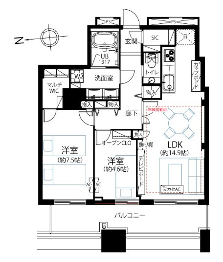 【間取り】 | クレストプライムタワー芝