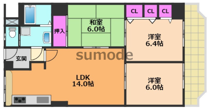 メガロコープ茨木Ⅱの間取り