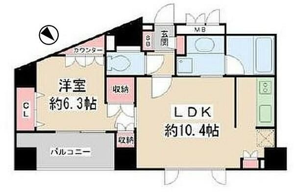 デ・リード日本橋箱崎の間取り