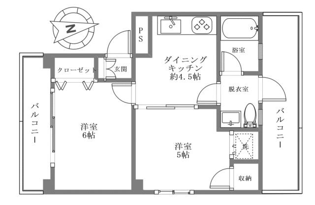 蒔田マンションの間取り