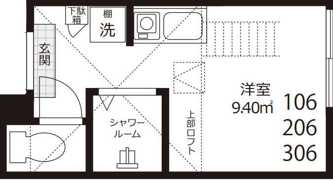 新宿区北新宿２丁目の賃貸マンションの間取り