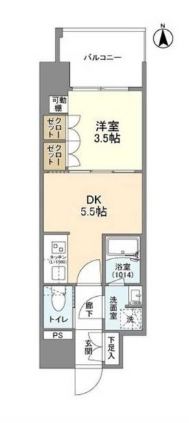ソルレヴェンテ北堀江Qの間取り