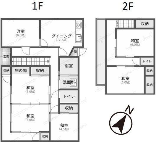 ふじみ野市苗間　中古売戸建の間取り