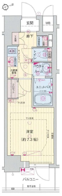 プレサンスジェネ浅草EASTの間取り