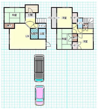 リフォーム素材の中古戸建　二見町西二見　築33年の間取り