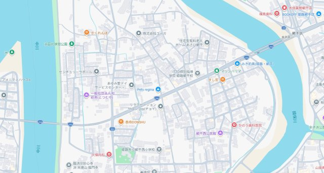 姫路市網干区浜田　　山陽電鉄「網干駅」徒歩13分の地図