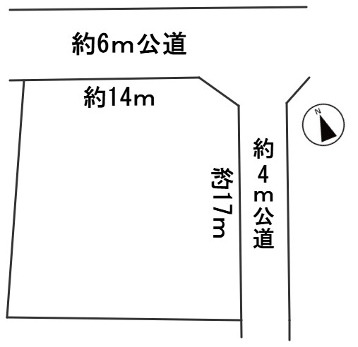 ６６５２５　岐阜市西野町六丁目北町土地の区画図