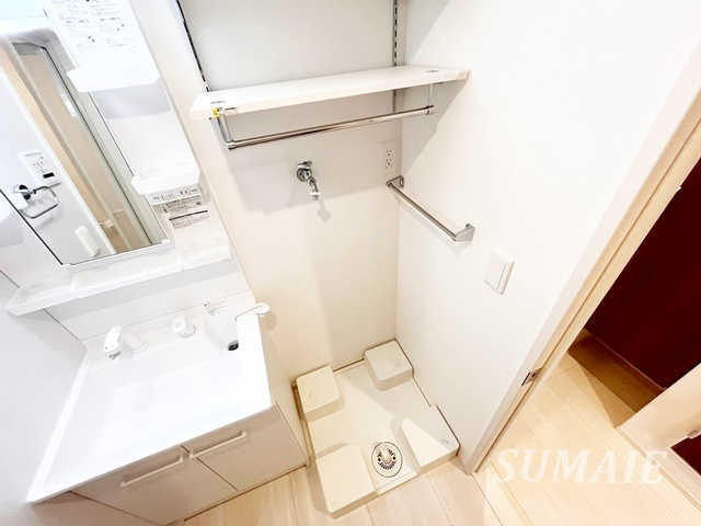 エクセレントヒルズの洗面所|室内洗濯機置き場です！