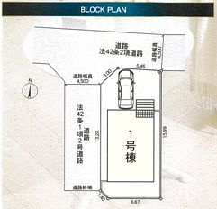 小田原市成田第12　新築一戸建て　１号棟の区画図|配置図