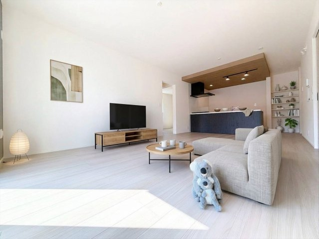 【居間・リビング】 | 前橋市下石倉町　平屋　新築住宅 | ※配置されている家具はAI加工によるものです。