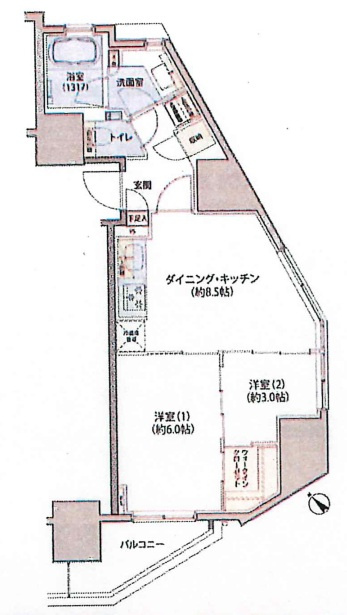 レジディア文京小石川Ⅱの間取り