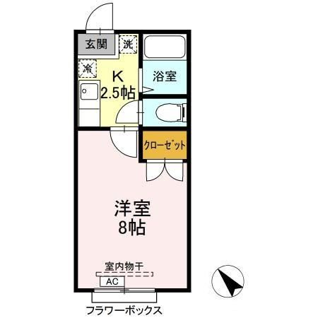 ホワイトコート前九年　Ｂの間取り