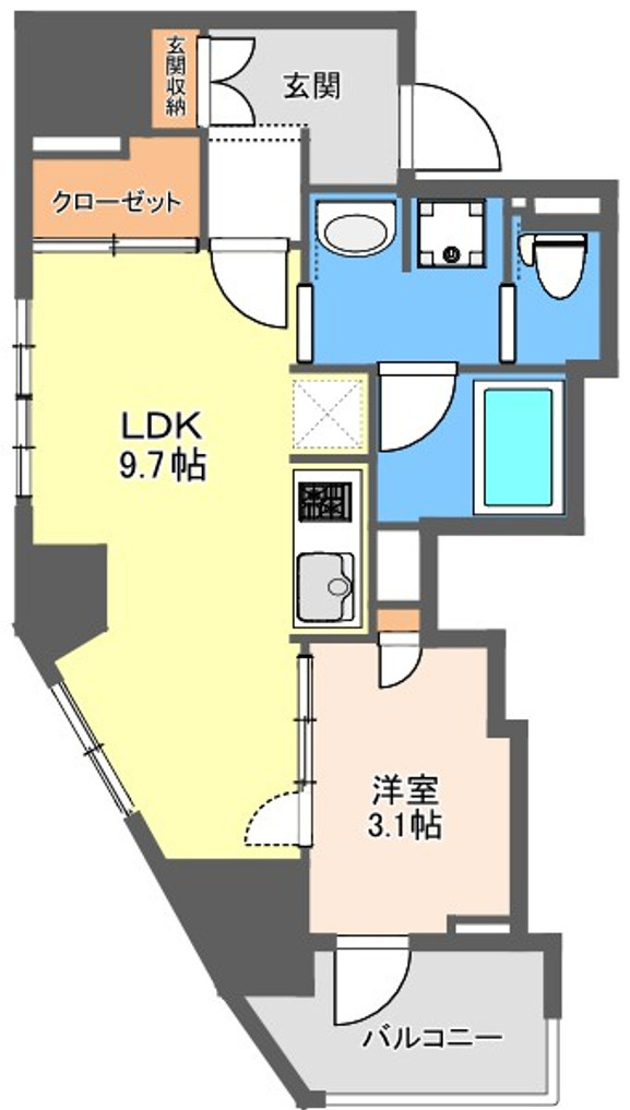 横浜市西区戸部本町の賃貸マンションの間取り
