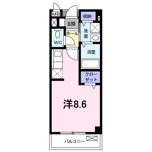 【間取り】 | ソレイユパレ | 一人暮らしにぴったり！１Ｋのお部屋！