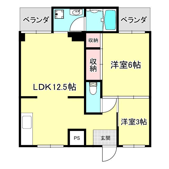 高砂市竜山１丁目の賃貸マンションの間取り