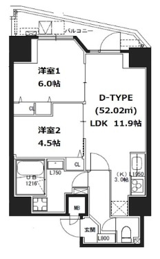 S-RESIDENCE蔵前 の間取り