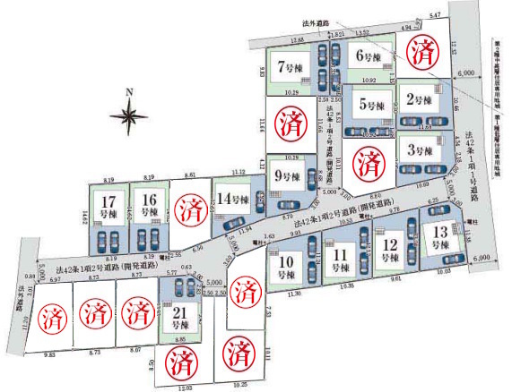 武蔵村山市中原第8　新築全24棟の区画図