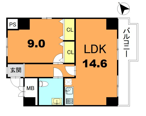 【間取り】 | ロイヤルリゾート琵琶湖 | 3階1LDK　角住戸