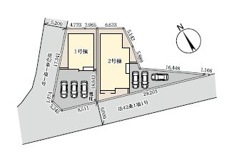 古河市上辺見　第11　1号棟の区画図