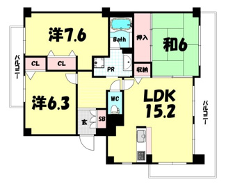 【間取り】 | ディオレ新神戸