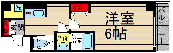 グランパシフィック難波元町の間取り