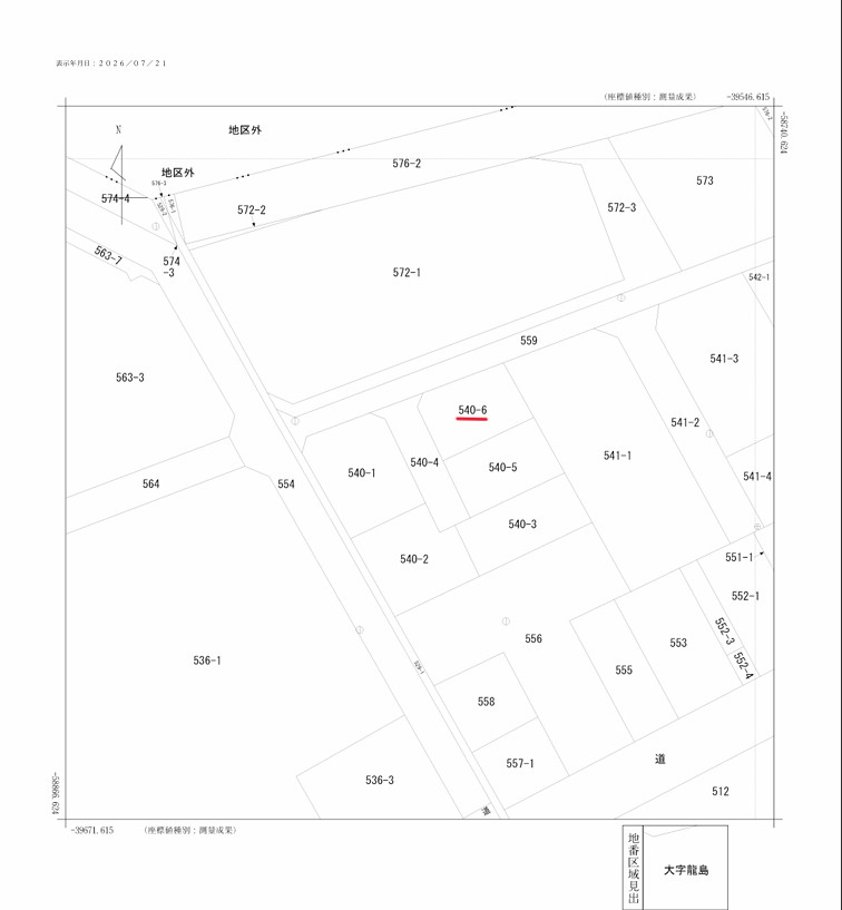 龍島造成地A区画の土地図