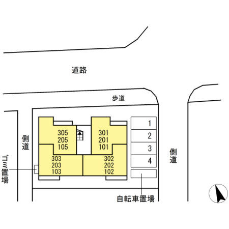 アパッショナート東浜の区画図