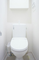 落ち着いた色調のトイレです