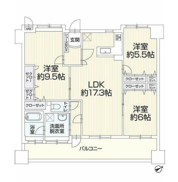 アクロス博多セントラルパークの間取り
