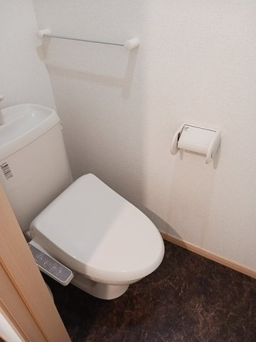落ち着いた色調のトイレです