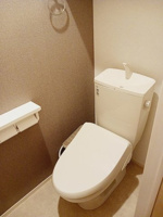 落ち着いた色調のトイレです
