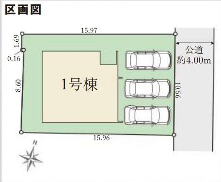 塩屋台2丁目　5LDK　2WIC×駐車3台新築戸建ての区画図