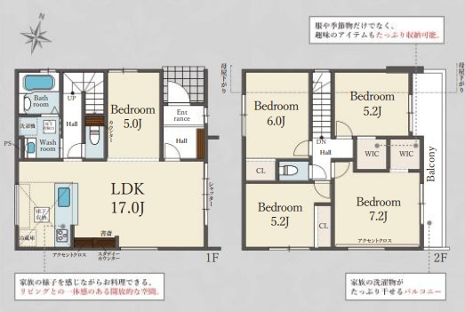 塩屋台5LDK＋2WIC×駐車3台新築戸建ての間取り