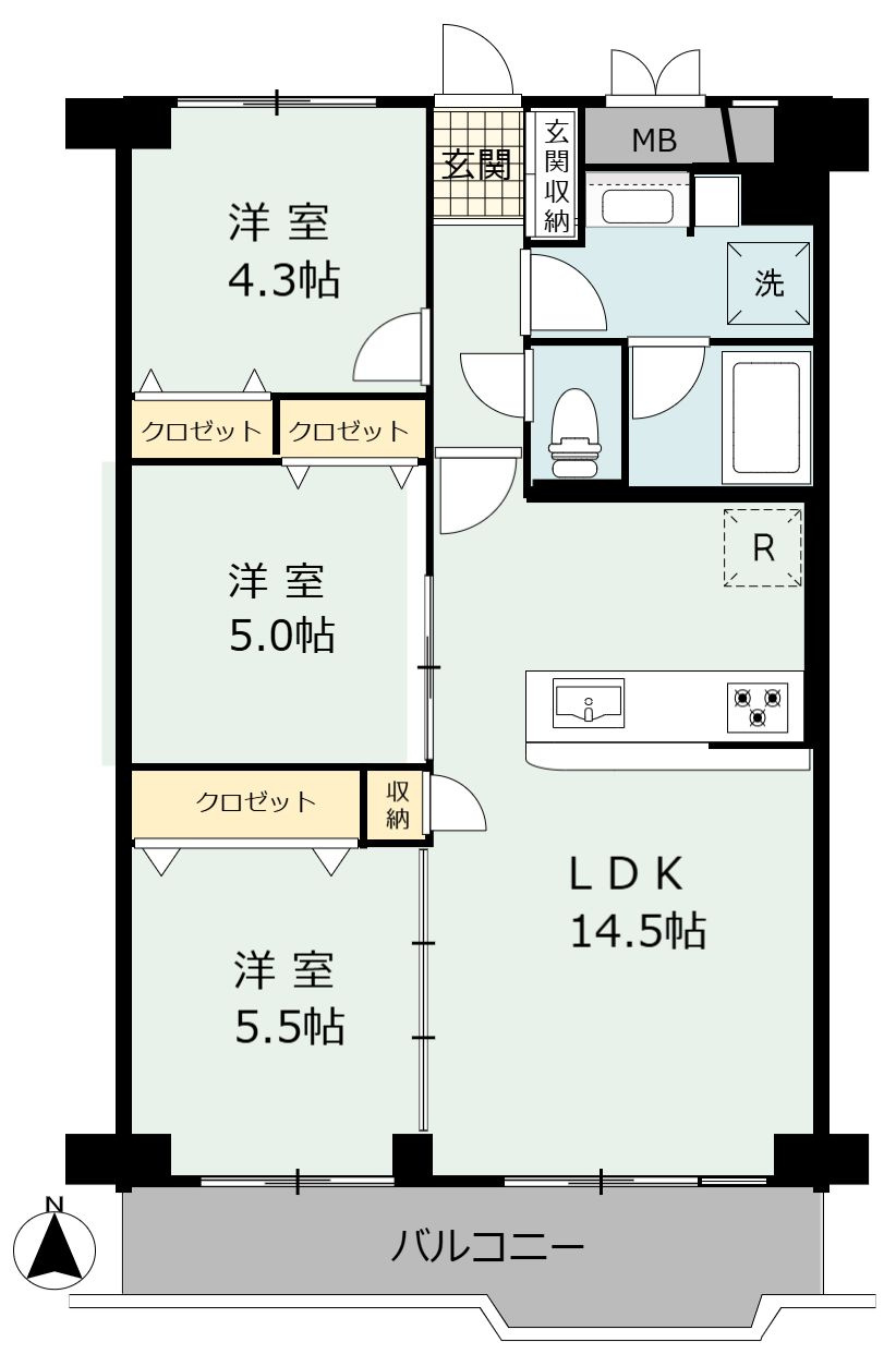 ボナハイツ中川A棟の間取り