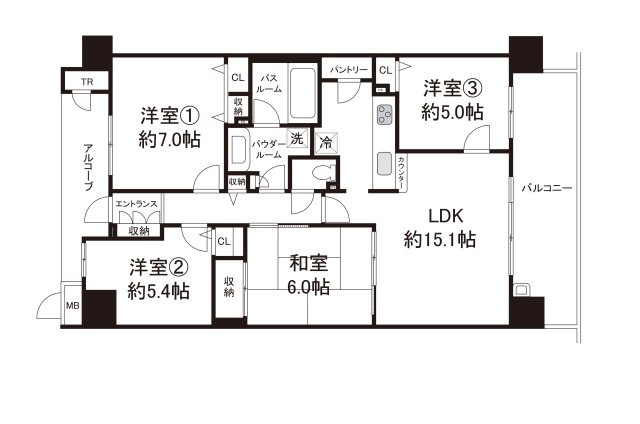 泉ヶ丘アイプレイスの間取り|リフォームの詳細についてはお問合せください。