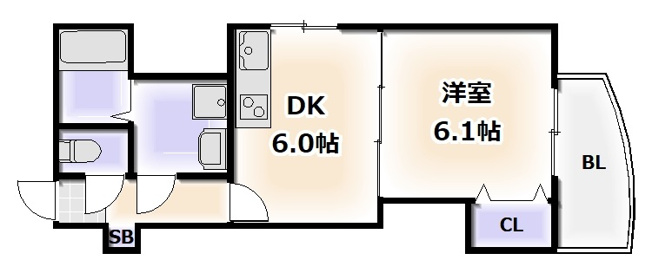 【間取り】 | グランデージ難波西