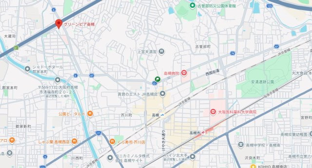 グリーンピア高槻の地図