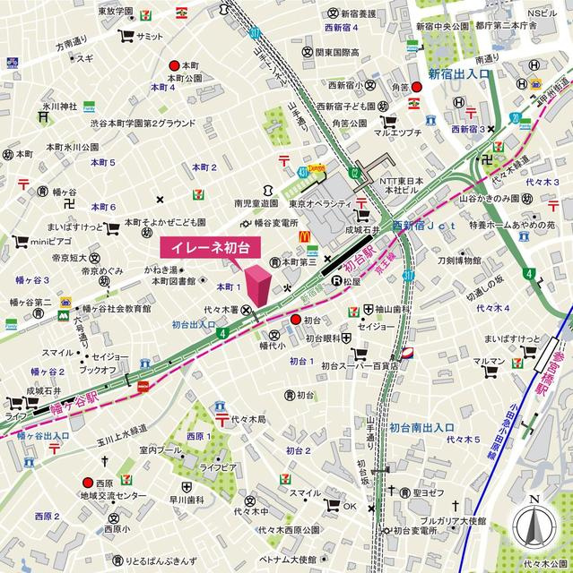 イレーネ初台の地図