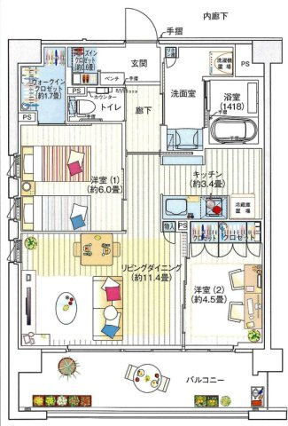 デュオセーヌ横濱東戸塚の間取り