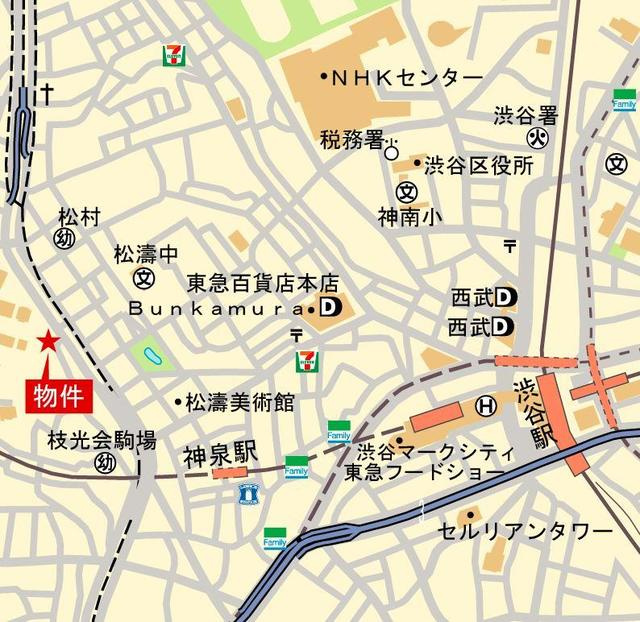 パークホームズ渋谷松濤の地図
