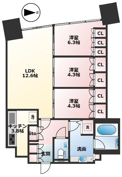 M.M. TOWERS FORESIS R棟の間取り